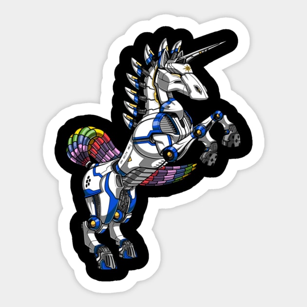 Unicorn Robot Futuristic Monster Sticker by WINWI